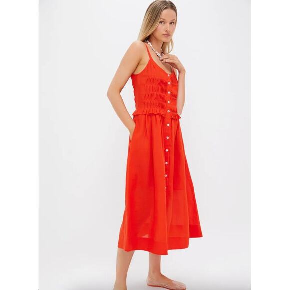 Sea New York Chili Zora Solid Tank Button Down Dress Sz XS - Picture 3 of 8